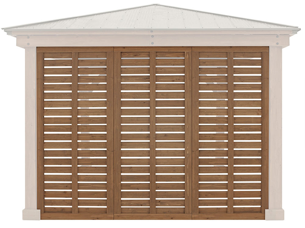 Yardistry 12ft x 12ft (3.7 x 3.7m) Cedar Gazebo with Double Privacy Wall & Aluminium Roof