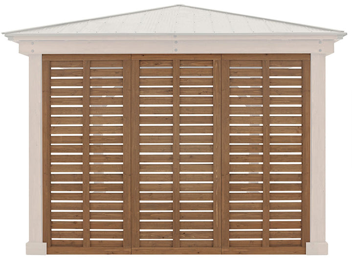 Yardistry 12ft x 12ft (3.7 x 3.7m) Cedar Gazebo with Double Privacy Wall & Aluminium Roof