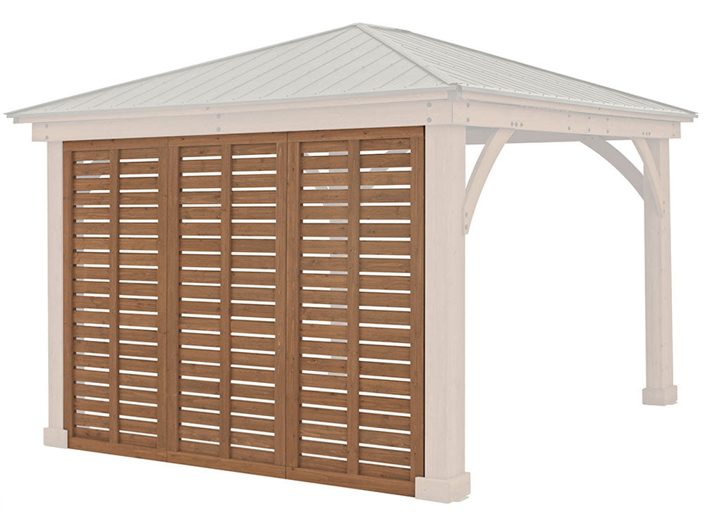Yardistry 12ft x 12ft (3.7 x 3.7m) Cedar Gazebo with Privacy Wall & Aluminium Roof