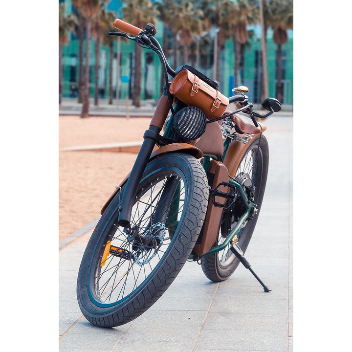 Rayvolt cruzer v3 e-bike lights rear view mirrors leather bag set assistance