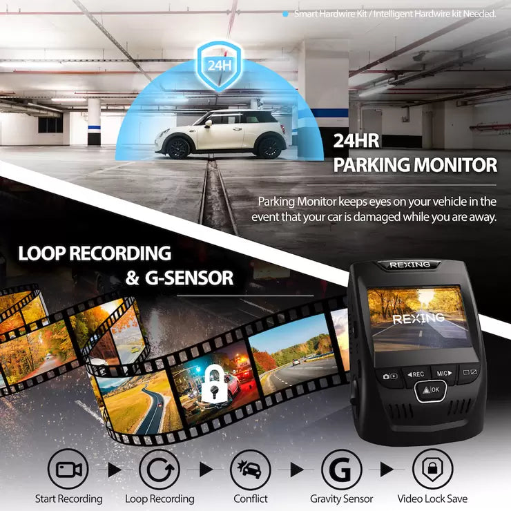 Rexing V1PGW-4k Dual Channel Dash Cam