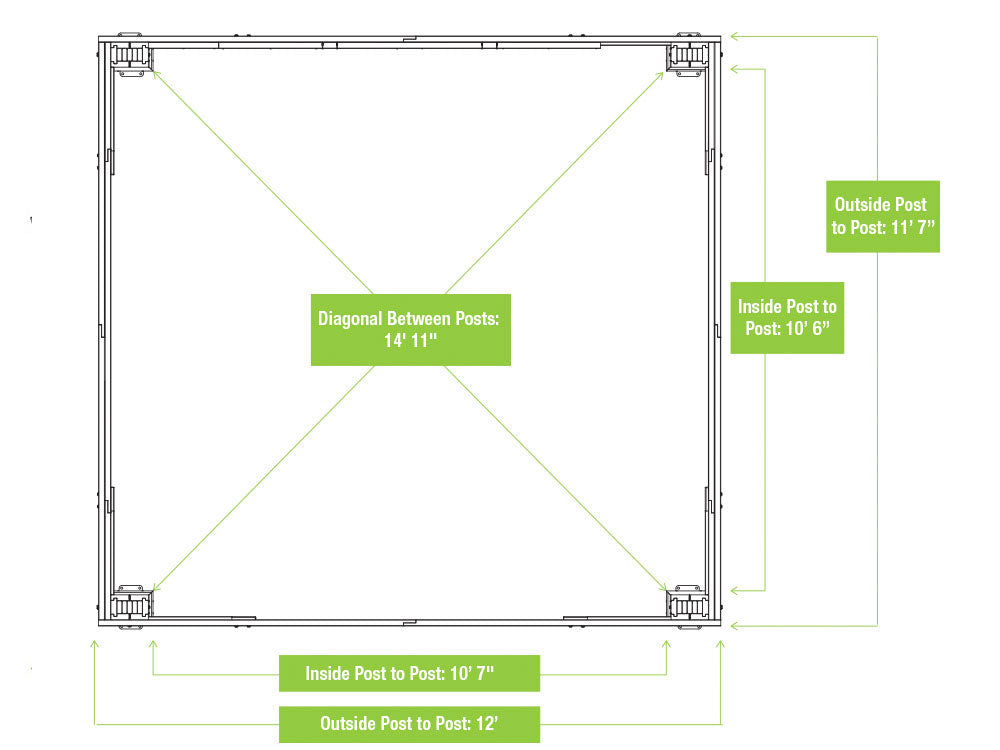Yardistry  12ft x 14ft (3.7 x 4.3m) Cedar Gazebo with Aluminium Roof- Tiedex