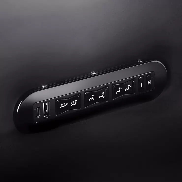 Valencia Barcelona Row of 5 Black Leather Reclining Home Theatre Seating with RGB LED