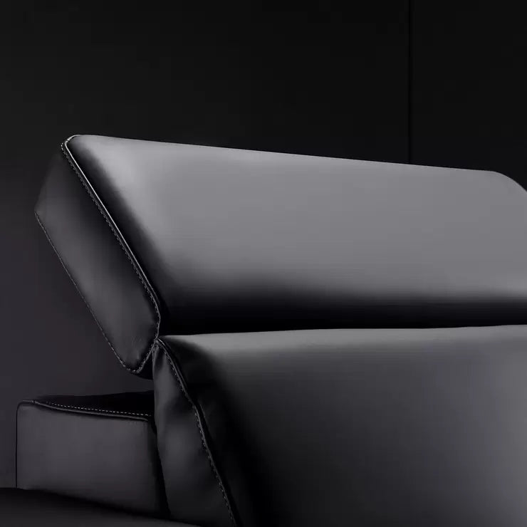 Valencia Barcelona Row of 5 Black Leather Reclining Home Theatre Seating with RGB LED