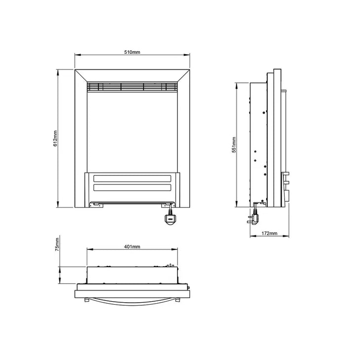 Flare Ember Inset Electric Fire in Chrome, 2kW
