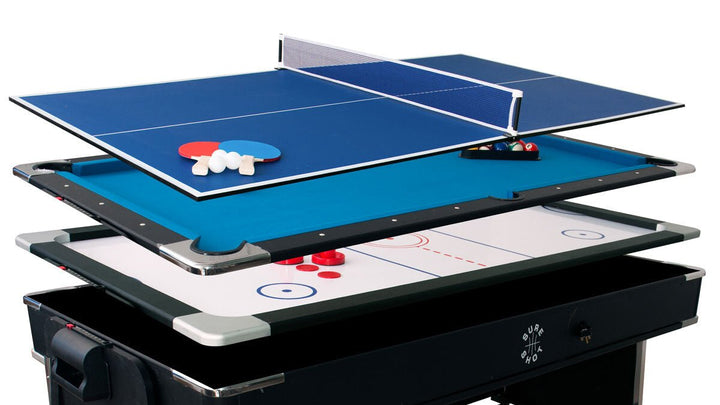 Sure Shot 4 in 1 Multifunctional Games Table - Pool, Air hockey and Table Tennis, as well as a dining table option