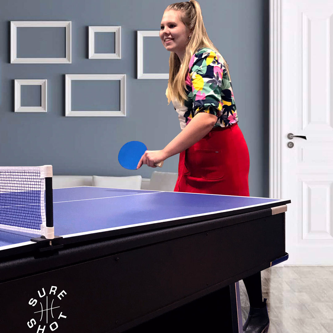 Sure Shot 4 in 1 Multifunctional Games Table - Pool, Air hockey and Table Tennis, as well as a dining table option
