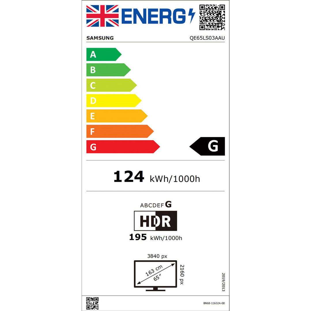 Samsung QE65LS03AAUXXU, The Frame, 65 Inch QLED 4K Ultra HD Smart TV