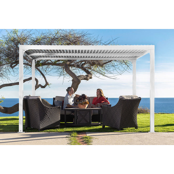 Paragon Novara 10ft x 12ft (3 x 3.6m) Louvered Pergola in White