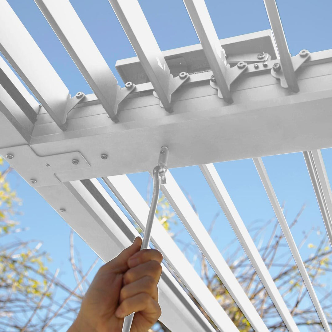Paragon Novara 12ft x 20ft (3.6 x 6m) Louvered Pergola in White