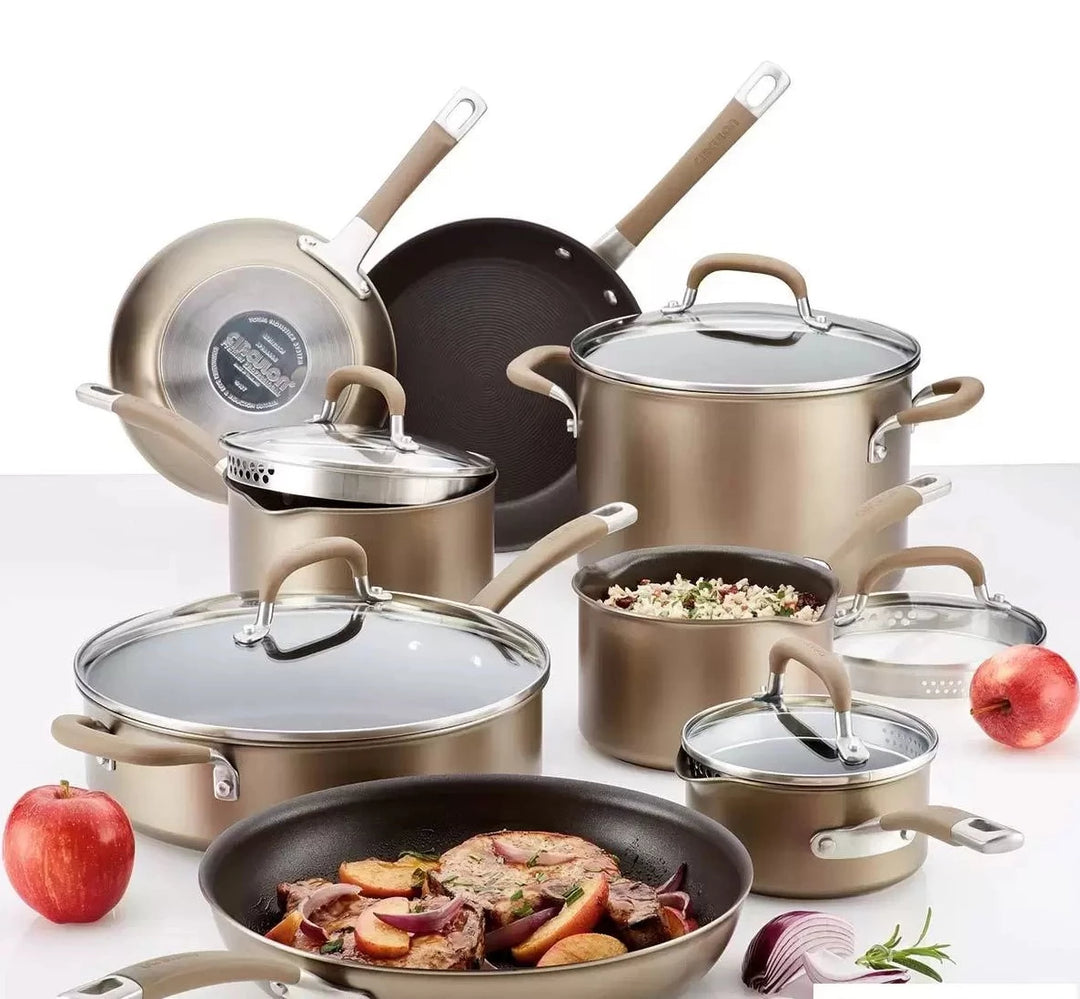 Circulon Premier Hard Anodised Induction 13 Piece Cookware Set in Bronze