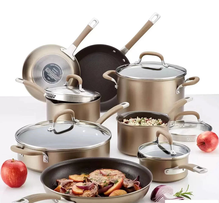 Circulon Premier Hard Anodised Induction 13 Piece Cookware Set in Bronze