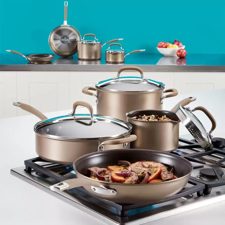 Circulon Premier Hard Anodised Induction 13 Piece Cookware Set in Bronze