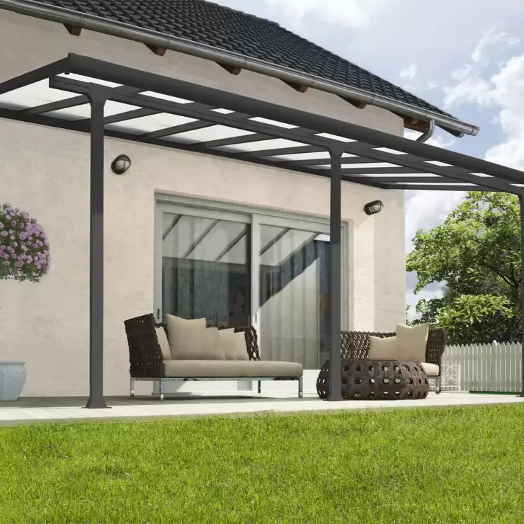 Palram Canopia Feria 3 Veranda Patio Cover in Grey, 3 x 5.46m