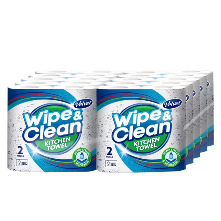 Velvet Wipe and Clean Kitchen Roll Towel, 20 x 75 Sheets Pallet Deal (36 Units) Pallet Deal