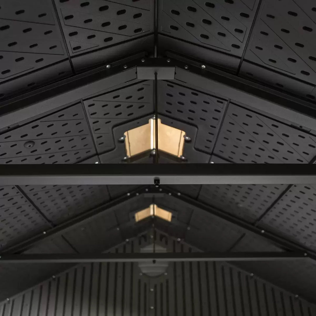 Lifetime 8ft x 12ft 6" (2.4 x 3.8m) Simulated Wood Look Storage Shed - Model 60305