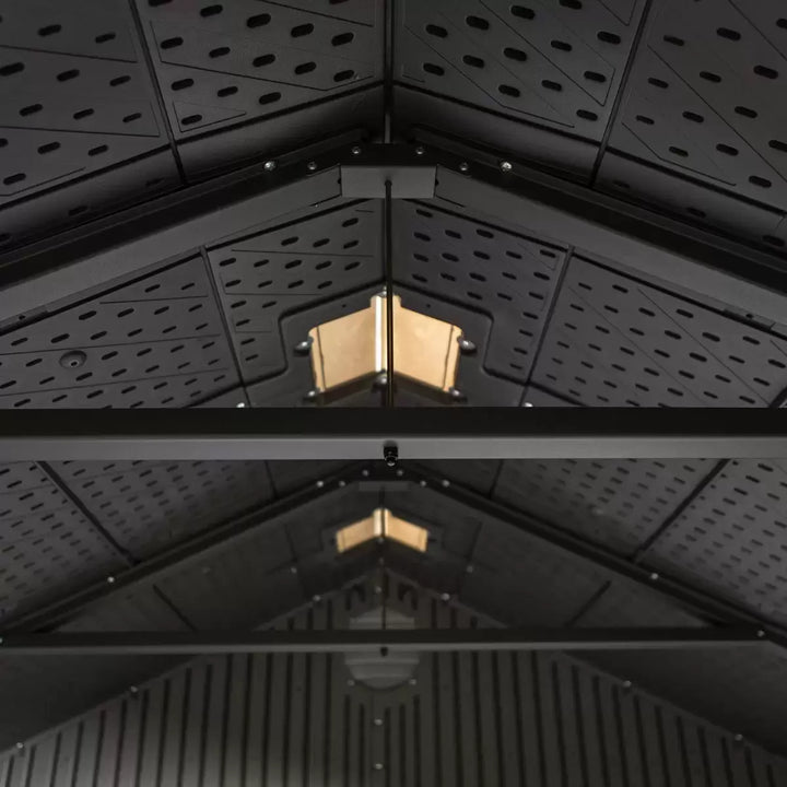 Lifetime 8ft x 12ft 6" (2.4 x 3.8m) Simulated Wood Look Storage Shed - Model 60305