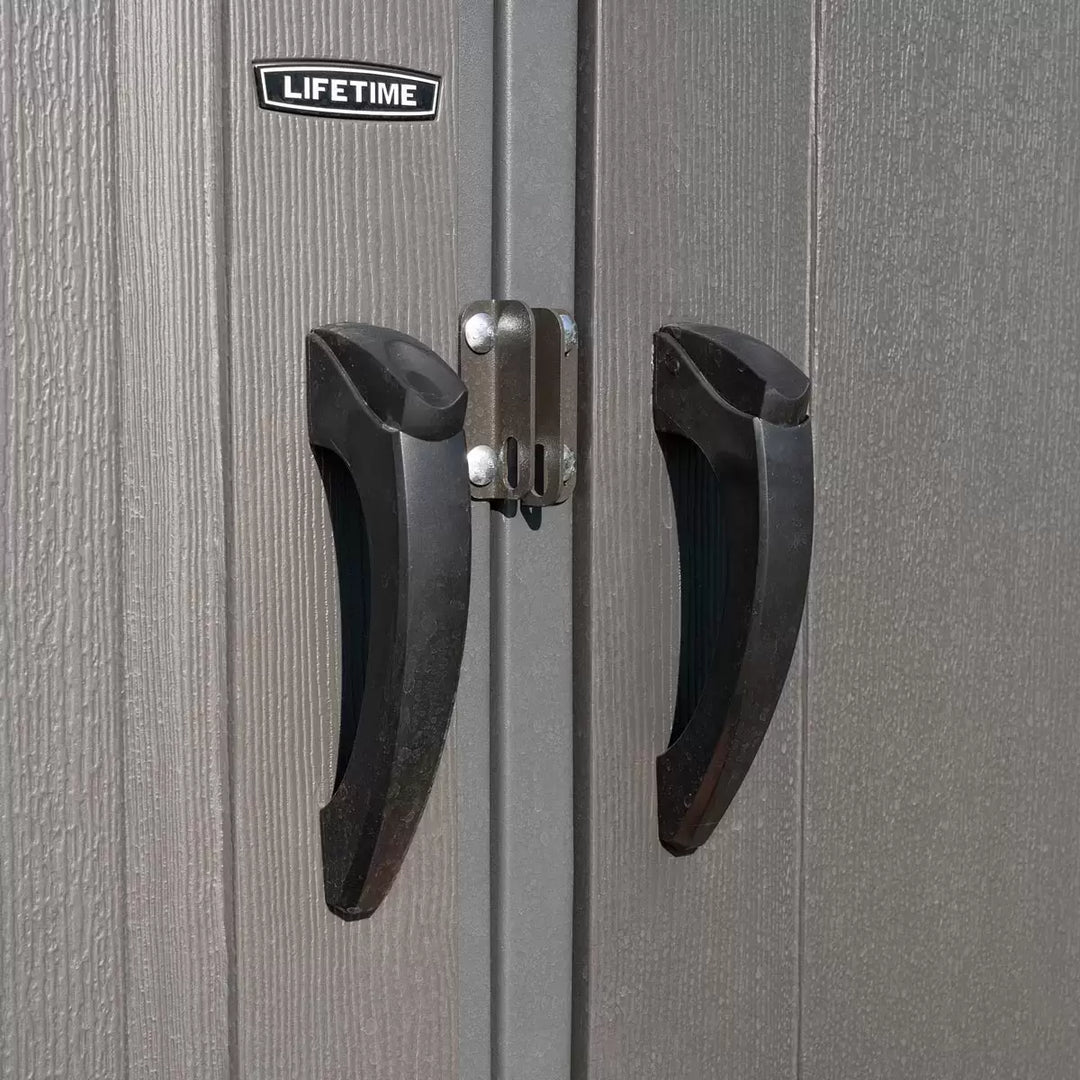 Lifetime 8ft x 12ft 6" (2.4 x 3.8m) Simulated Wood Look Storage Shed - Model 60305