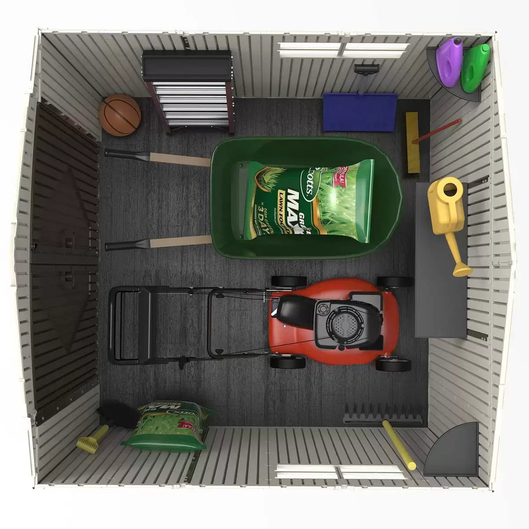Lifetime 7ft x 7ft (2.1 x 2.1m) Outdoor Storage Shed - Model 60042- Made from High-Density Polyethylene (HDPE)