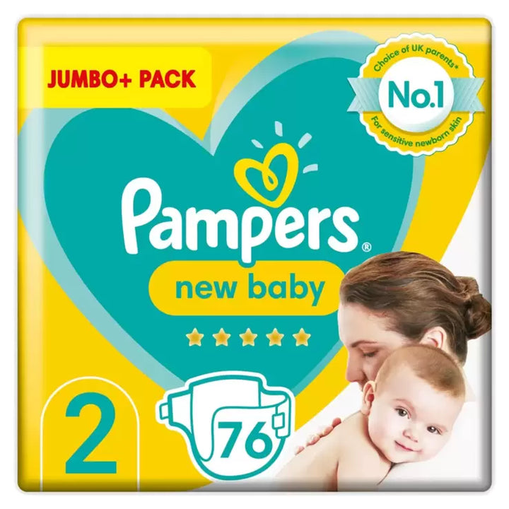 Pampers New Baby Nappies Size 2, 120 x Jumbo+ 76 Pack  Pallet Deal