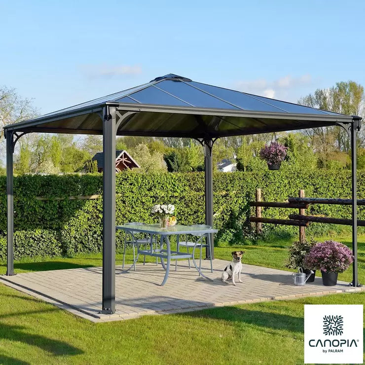 Palram Canopia Palermo 3.6 x 3.6 m (11.8 x 11.8 ft) Aluminium and Polycarbonate Gazebo