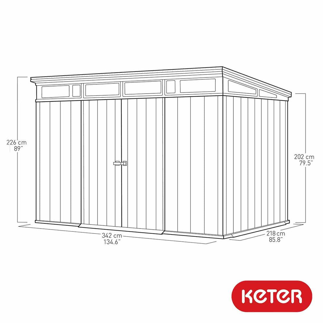 Keter Artisan 11ft x 7ft (3.4 x 2.1m) Storage Shed - Tiedex