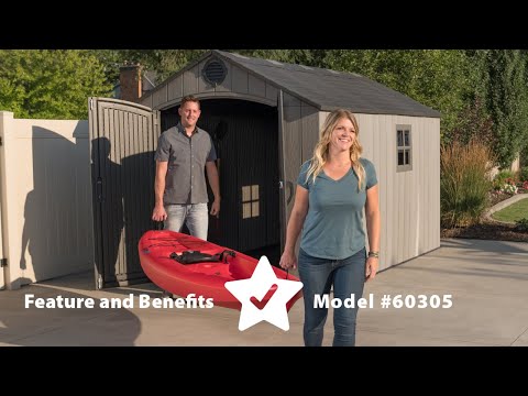 Lifetime 8ft x 12ft 6" (2.4 x 3.8m) Simulated Wood Look Storage Shed - Model 60305