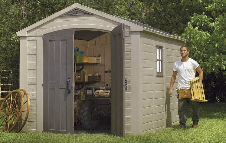 Keter Factor Shed 8x11ft Storage Shed- Brown