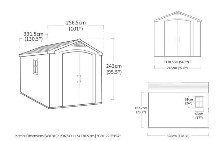 Keter Factor Shed 8x11ft Storage Shed- Brown