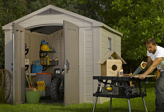 Keter Factor Shed 8x11ft Storage Shed- Brown