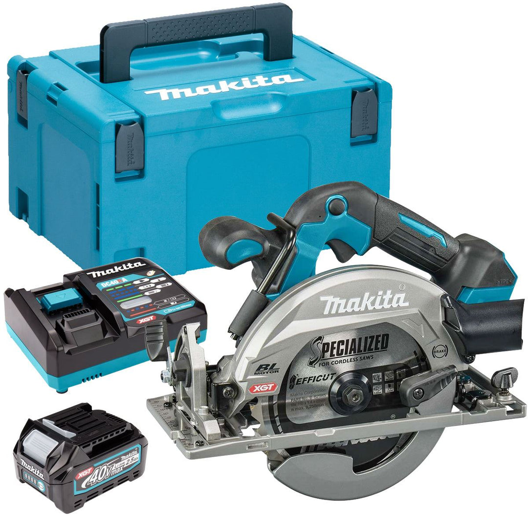 Makita HS012GZ01 40V Brushless 165mm Circular Saw With 1 x 2.5Ah Battery, Charger & Case