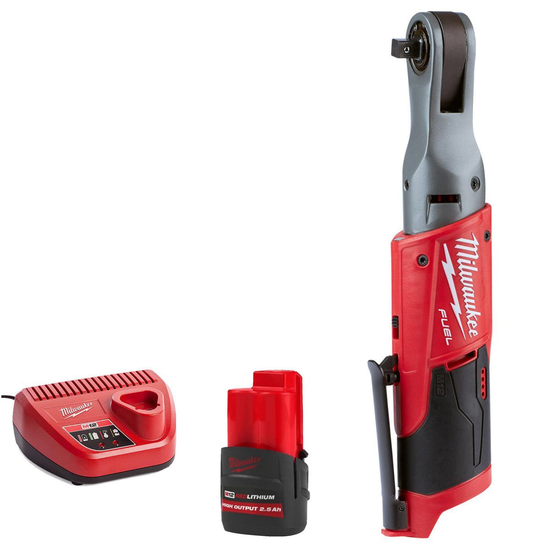Milwaukee M12FIR38-0 12V 3/8" Fuel Brushless Ratchet with 1 x 2.5Ah Battery &amp; Charger