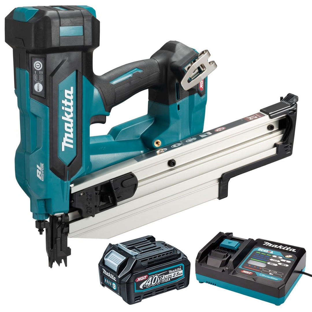 Makita BN002GZ 40V Max XGT Brushless Framing Nailer with 1 x 2.5Ah Battery & Charger