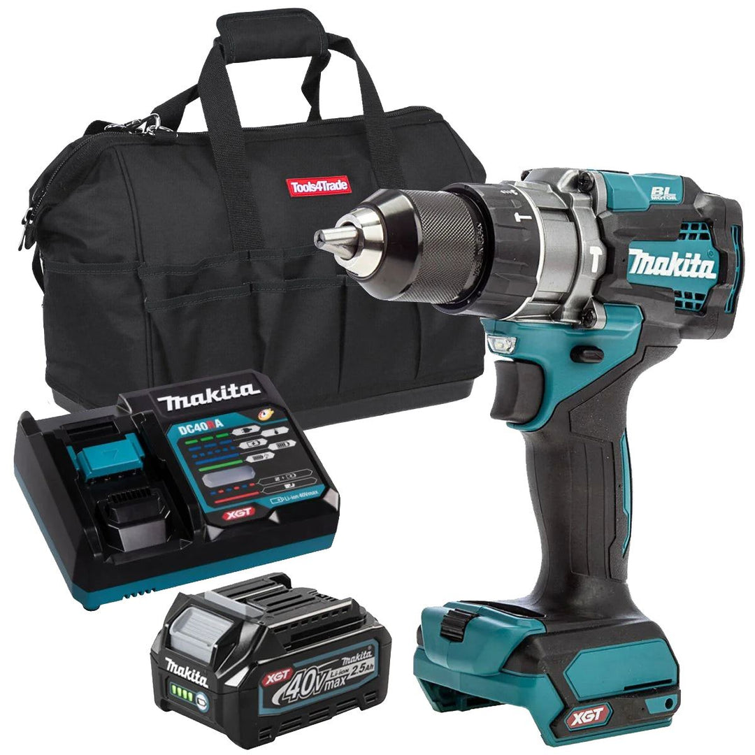 Makita HP001GZ 40V Brushless Combi Drill With 1 x 2.5Ah Battery Charger &amp; Bag