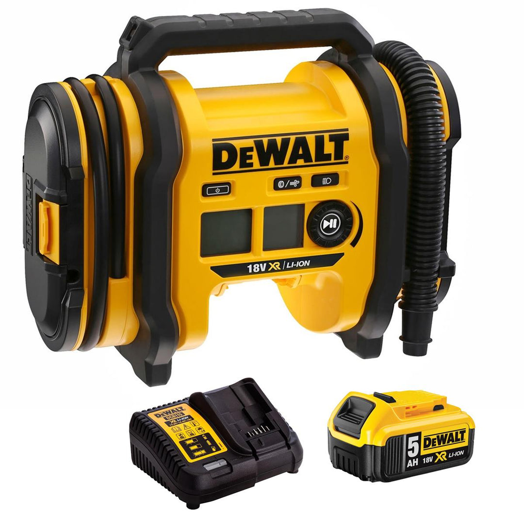 Dewalt DCC018N-XJ 18V XR Tyre Inflator with 1 x 5.0Ah Battery & Charger