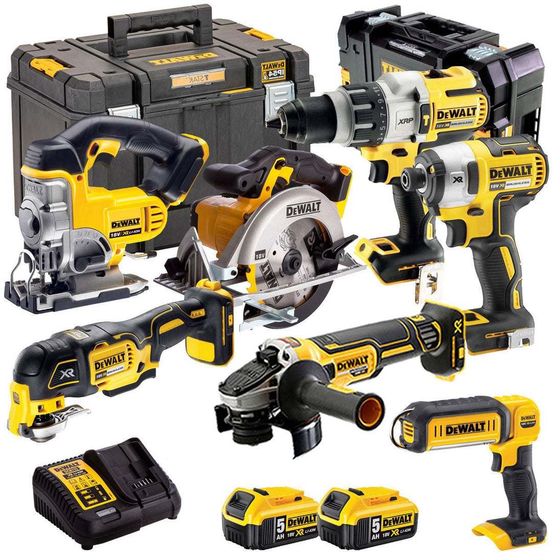 Dewalt 18V 7 Piece Power Tool Kit with 2 x 5.0Ah Batteries T4TKIT-845