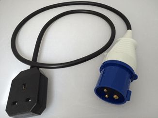 Orionair 1000mm Fly Lead Converter 16 Amp Plug to Standard 13 Amp Socket 240V