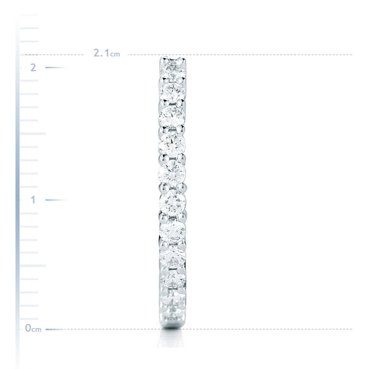 2.00ctw Round Brilliant Cut Diamond Hoop Earrings Set Inside & Out, 18ct White Gold