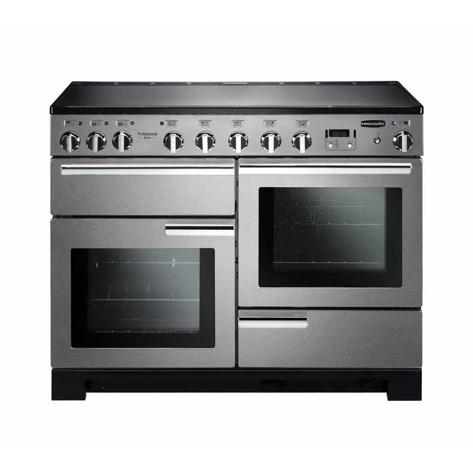 Rangemaster Professional Deluxe PDL110EISS/C 110cm wide Electric Range Cooker with Induction Hob - Stainless Steel / Chrome