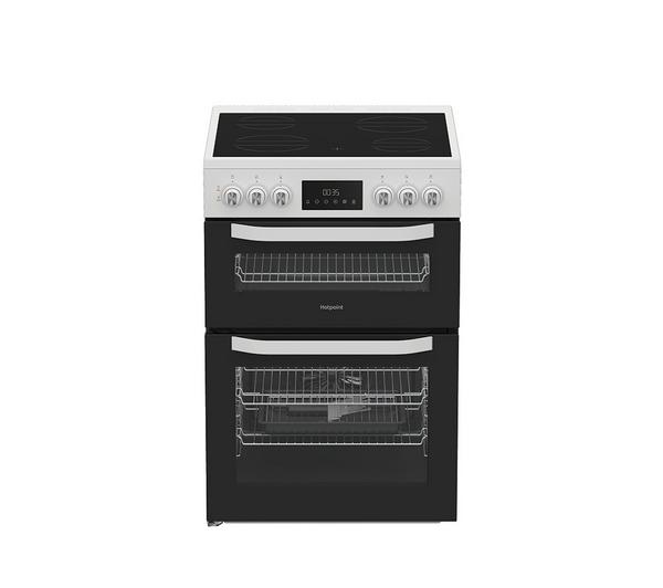 HOTPOINT Multiflow HTE6VDCW 60 cm Electric Ceramic Cooker - White