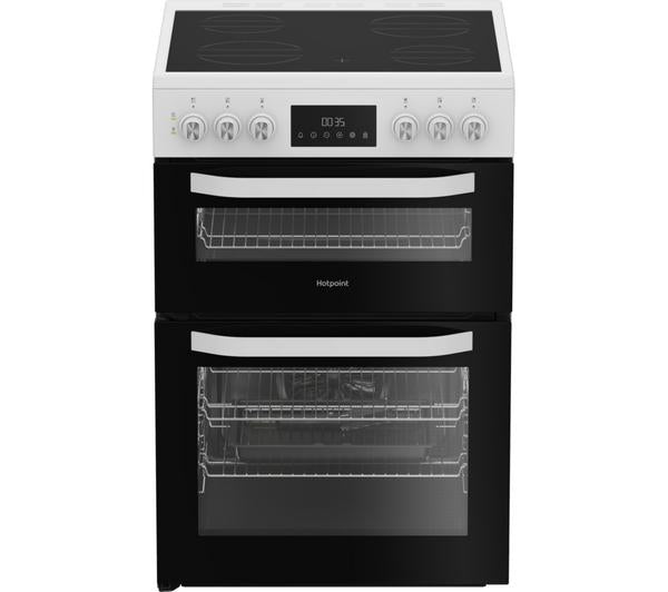 HOTPOINT Multiflow HDE6VDW 60 cm Electric Ceramic Cooker - White