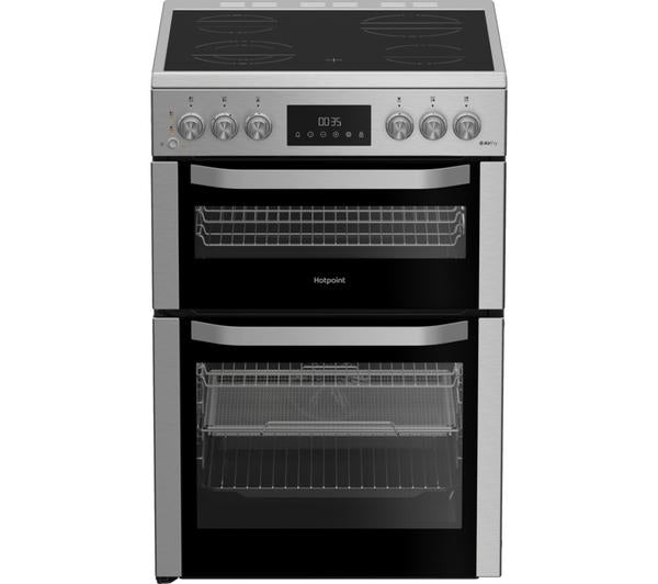 HOTPOINT Multiflow HDE6VDCASX 60 cm Electric Ceramic Cooker with Air Fry - Stainless Steel