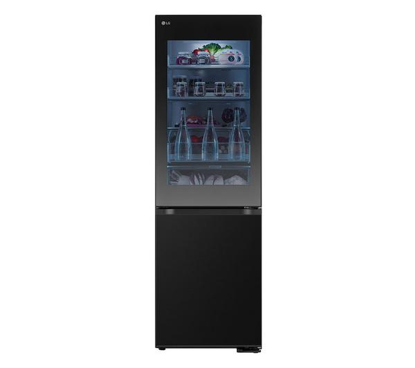 LG InstaView GBG5160CEV 60/40 Fridge Freezer – Smart Wi-Fi Connected, Essence Black Steel, Door-in-Door InstaView Glass Panel, Non-Plumbed Ice &amp; Water Dispenser, Total No Frost, Energy Efficient