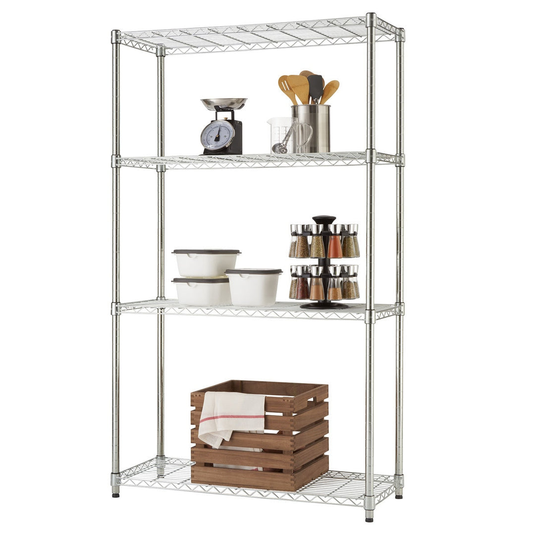 TRINITY EcoStorage™ 4-Tier 4.5ft x 3ft x 1.2ft (137 x 92 x 36cm) Chrome Storage Unit