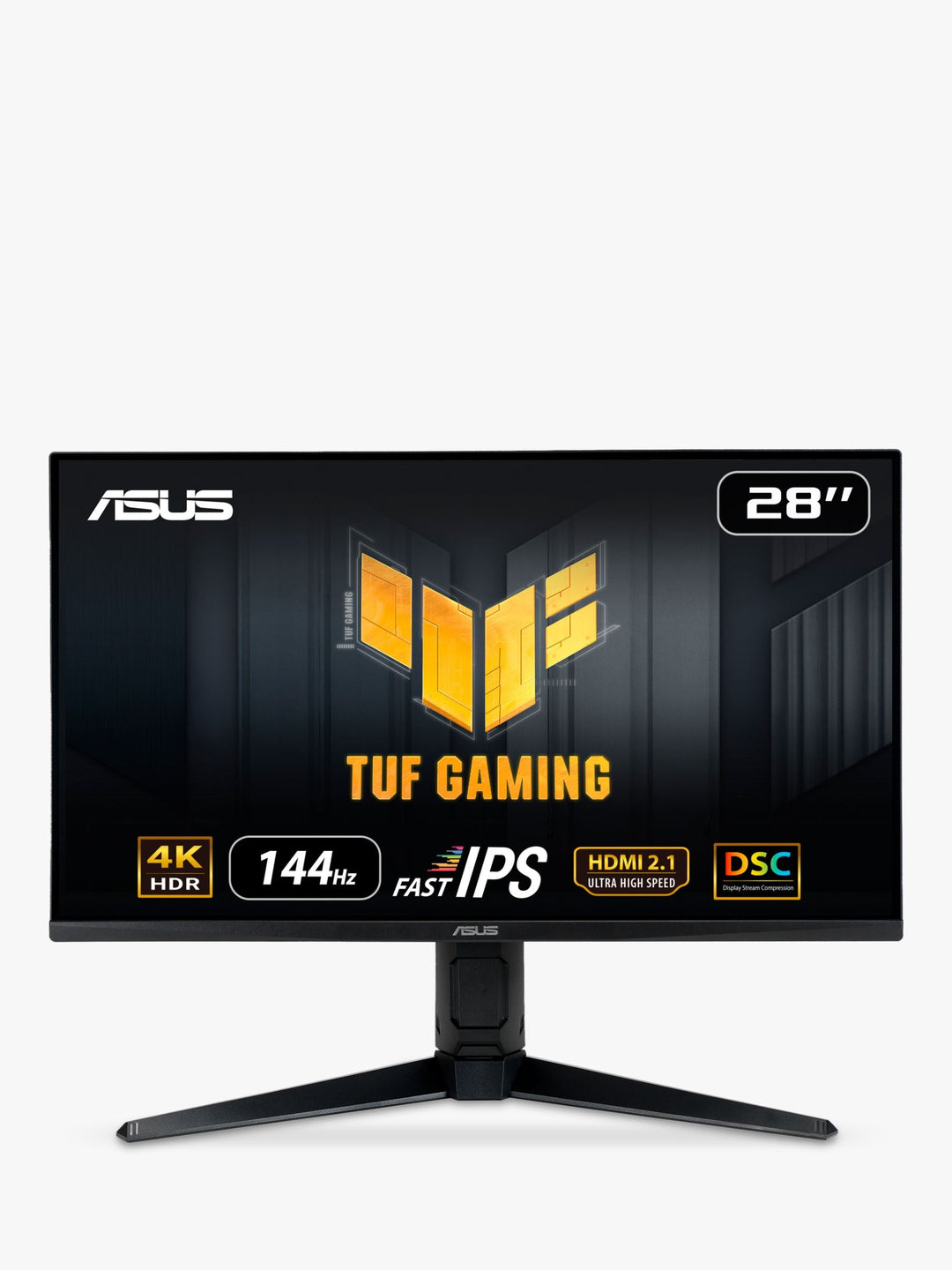 ASUS TUF 4K Ultra HD 28" Gaming Monitor 144Hz, AMD Freesync, HDMI 2.1, Adjustable Ergonomic, IPS Panel, HDR, Built-in Speakers