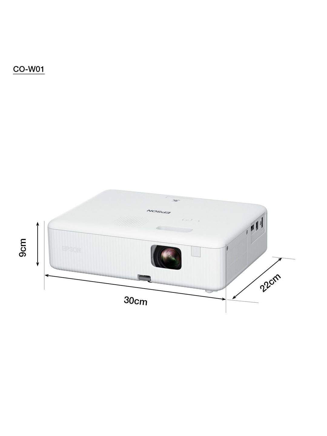 Epson CO-W01 WXGA 800p Portable Projector, 3000 Lumens, White