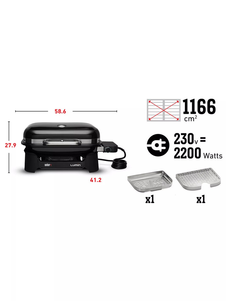 Weber Lumin Compact Electric BBQ, Black
