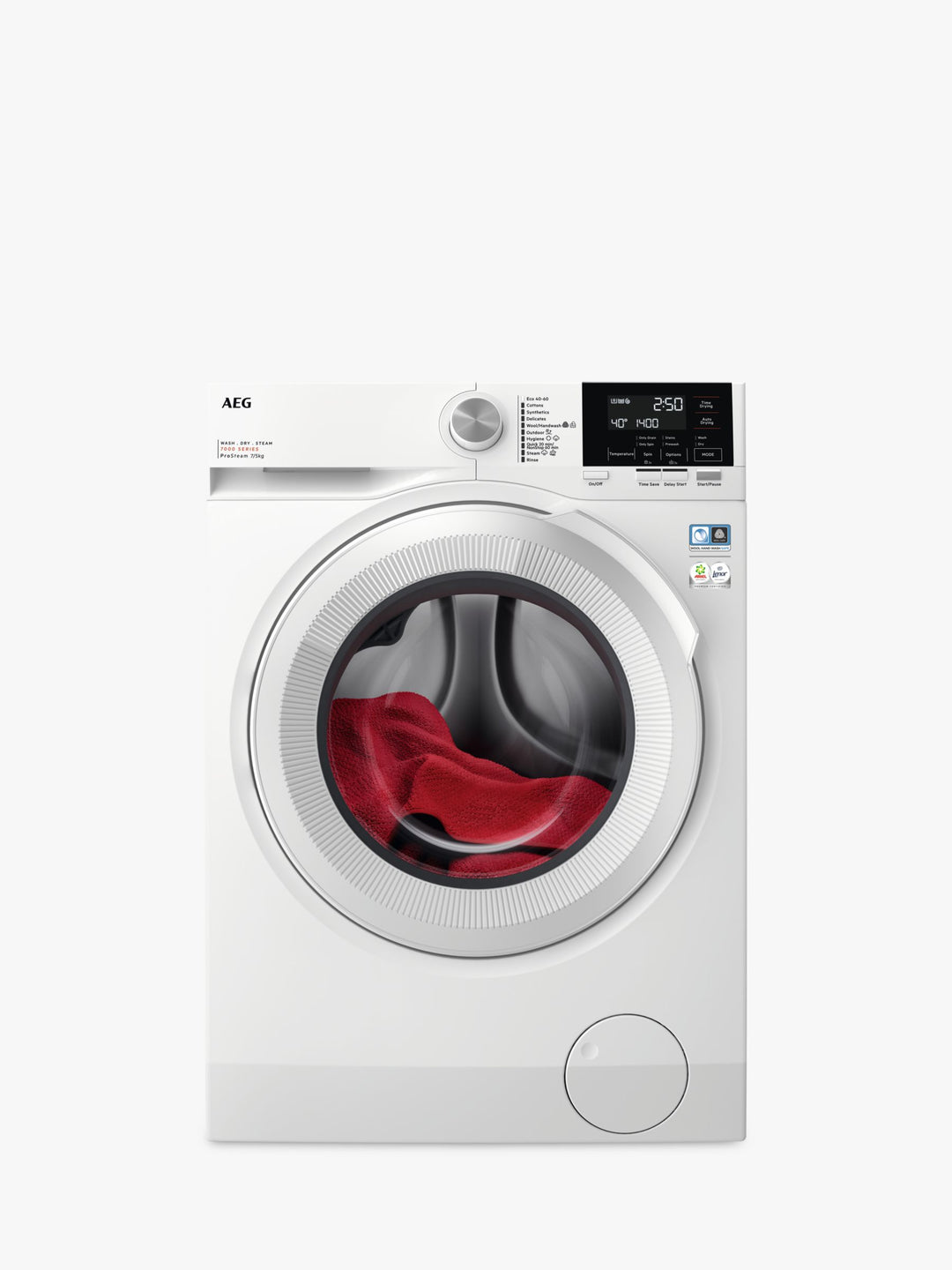 AEG 7000 LWR7175M2B Freestanding Washer Dryer, 7kg/5kg Load, 1400rpm Spin, White