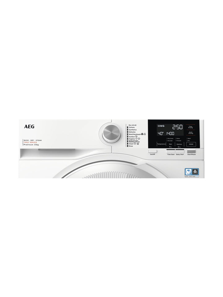 AEG 7000 LWR7175M2B Freestanding Washer Dryer, 7kg/5kg Load, 1400rpm Spin, White