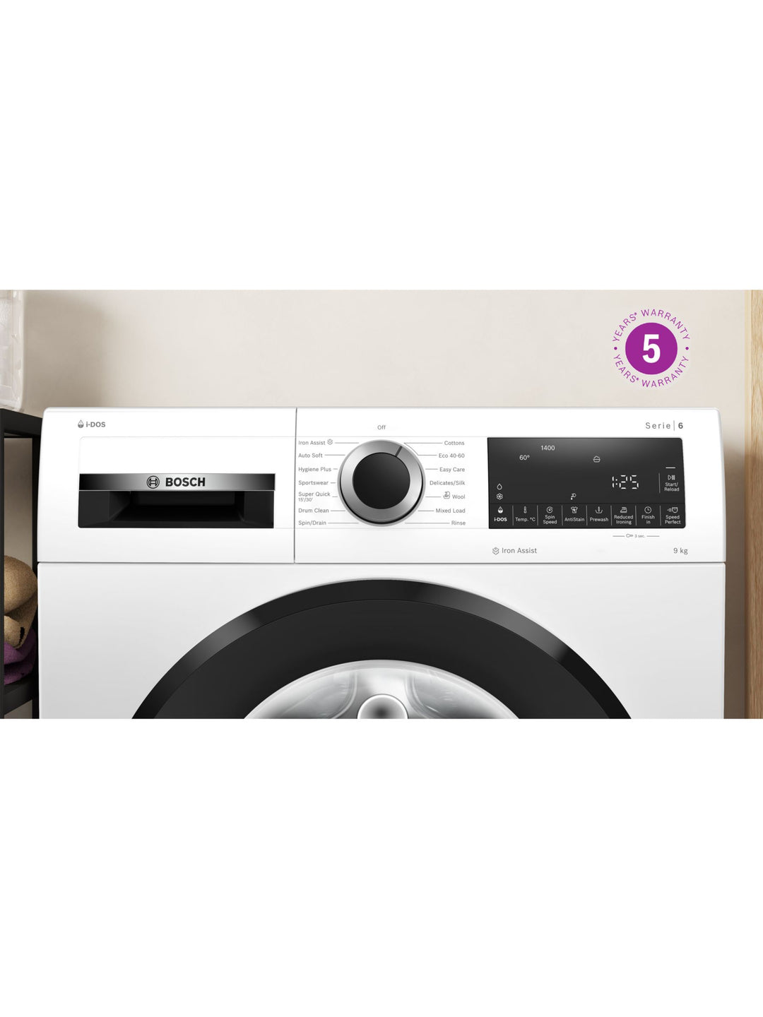 Bosch Series 6 WGG244F9GB Freestanding Washing Machine, 9kg Load, 1400rpm Spin, White